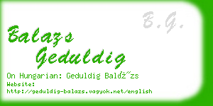 balazs geduldig business card